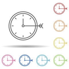 Corporate and business, target in multi color style icon. Simple thin line, outline vector of blood donation icons for ui and ux, website or mobile application