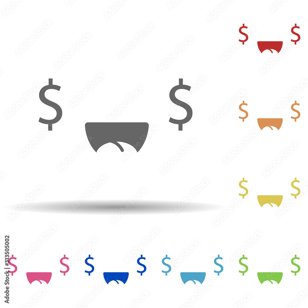 Aufkleber eyes with dollar sign in multi color style icon. simple thin line, outline vector of smile icons for