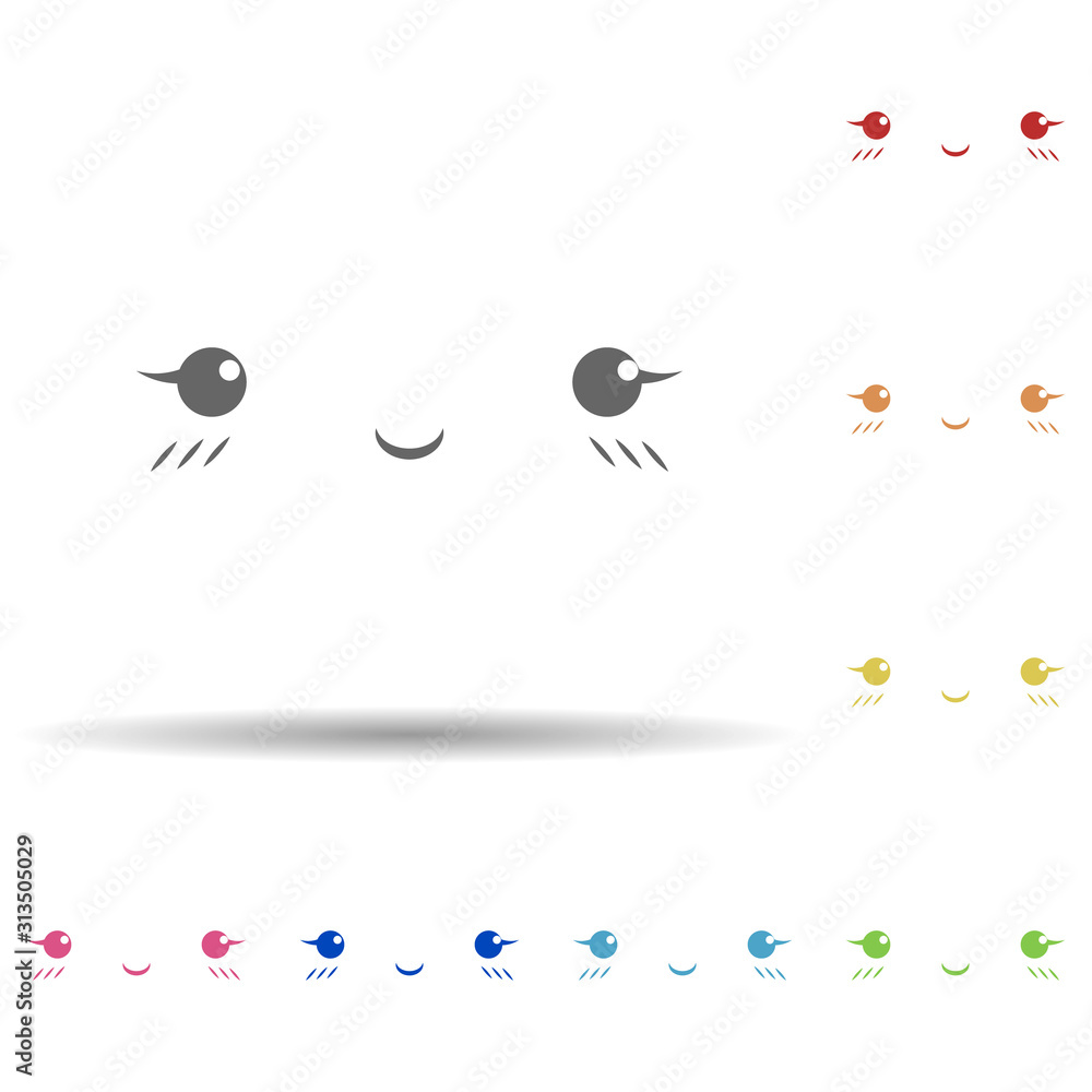 Poster embarrassed, smile in multi color style icon. simple thin line, outline vector of smile icons for ui