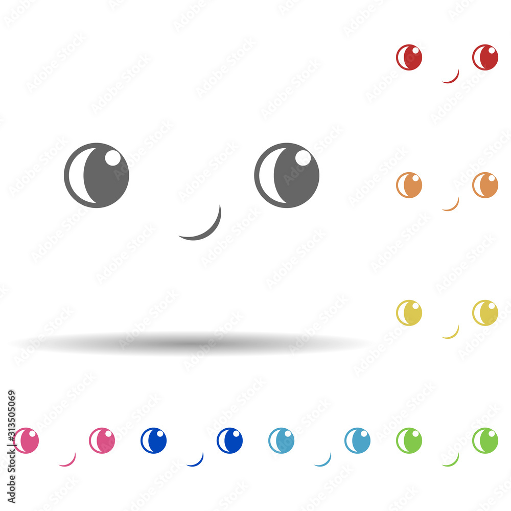 Aufkleber indifference face in multi color style icon. simple thin line, outline vector of smile icons for ui 