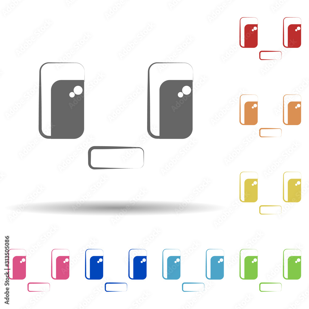 Aufkleber laugh face in multi color style icon. simple thin line, outline vector of smile icons for ui and ux,