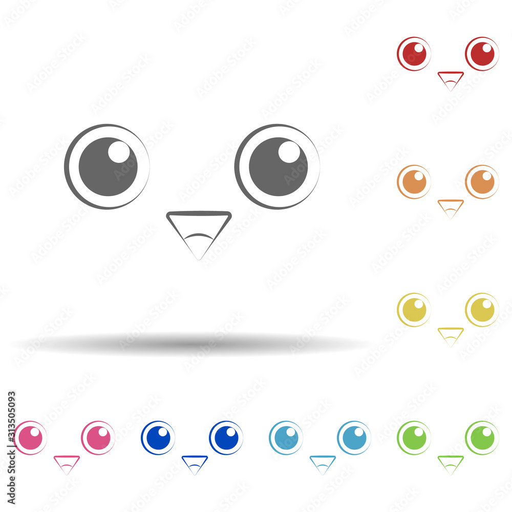 Aufkleber laugh face in multi color style icon. simple thin line, outline vector of smile icons for ui and ux,
