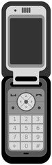 Old Retro Flip Phone Illustration