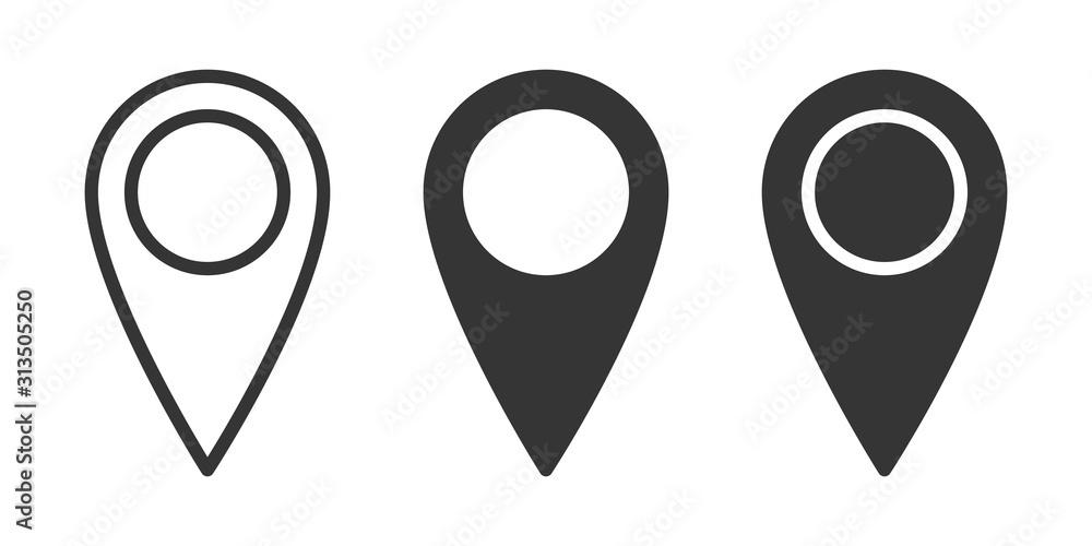 Poster set of location icons in flat style. vector icons.