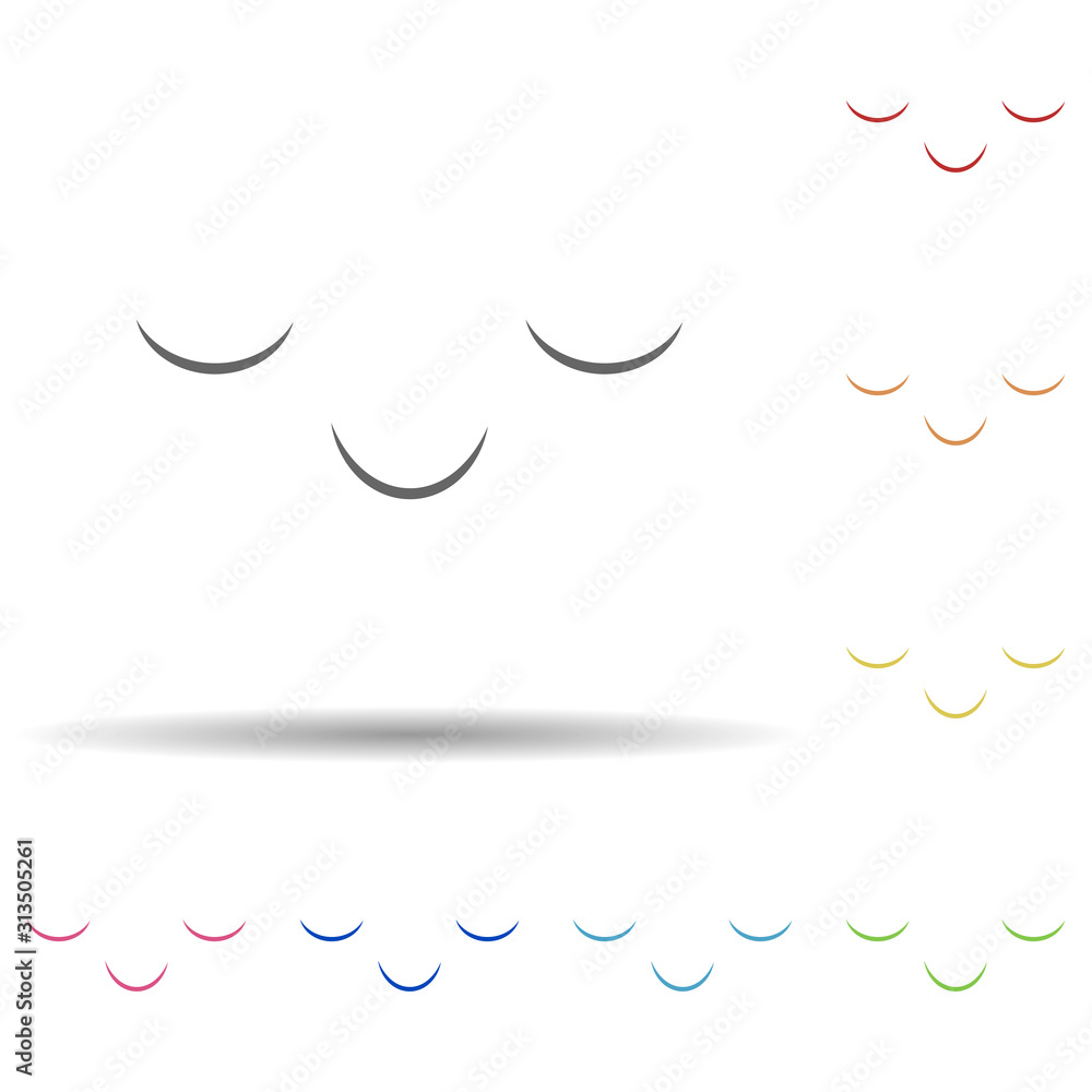 Aufkleber shy face in multi color style icon. simple thin line, outline vector of smile icons for ui and ux, w