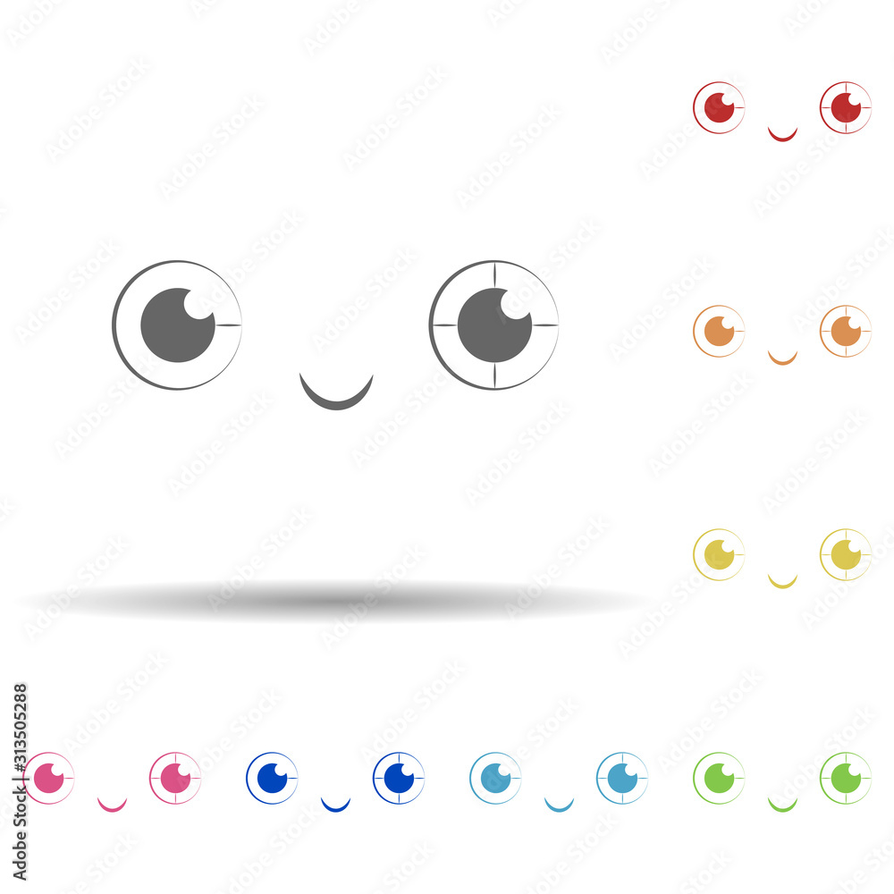 Aufkleber smile face in multi color style icon. simple thin line, outline vector of smile icons for ui and ux,