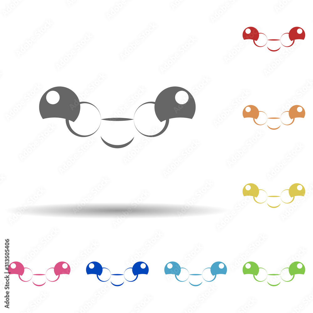 Poster smile, glasses in multi color style icon. simple thin line, outline vector of smile icons for ui and