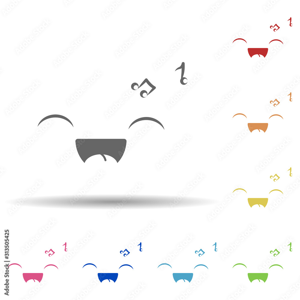 Poster smile, music face in multi color style icon. simple thin line, outline vector of smile icons for ui 