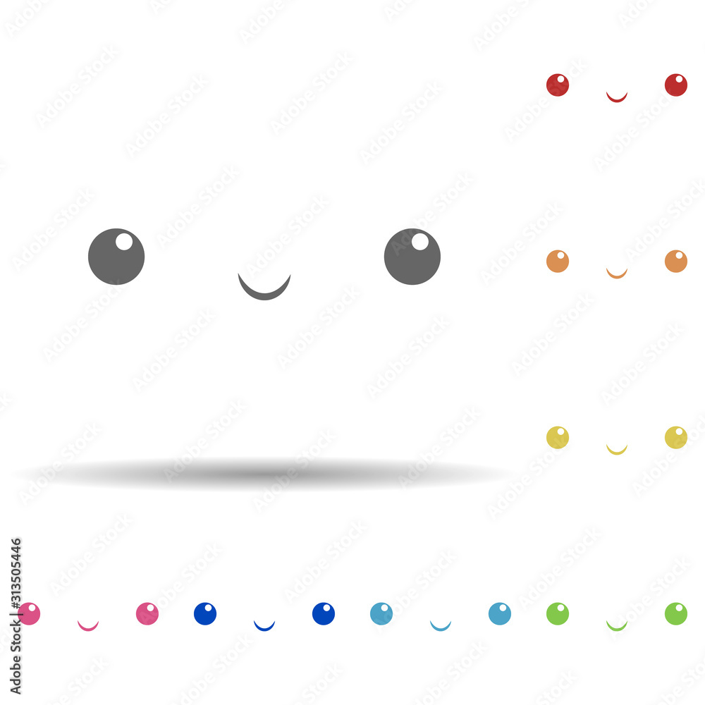 Aufkleber smile face in multi color style icon. simple thin line, outline vector of smile icons for ui and ux,