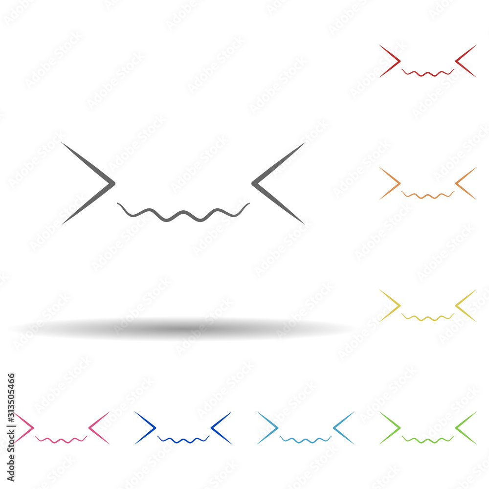 Poster suffers face in multi color style icon. simple thin line, outline vector of smile icons for ui and u