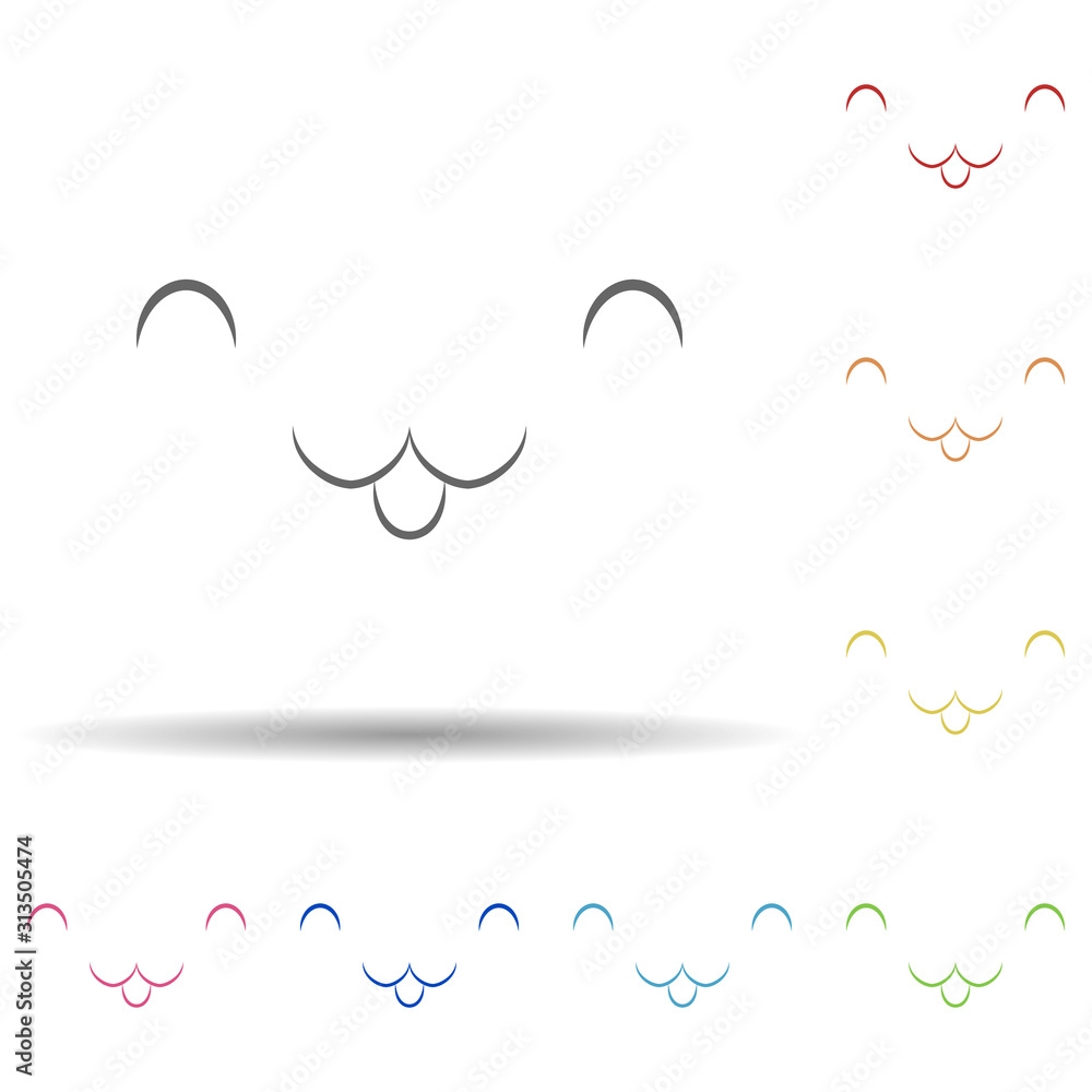 Aufkleber tease face in multi color style icon. simple thin line, outline vector of smile icons for ui and ux,