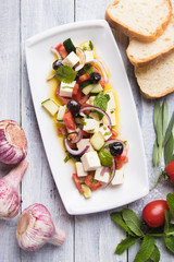 Greek salad with feta cheese