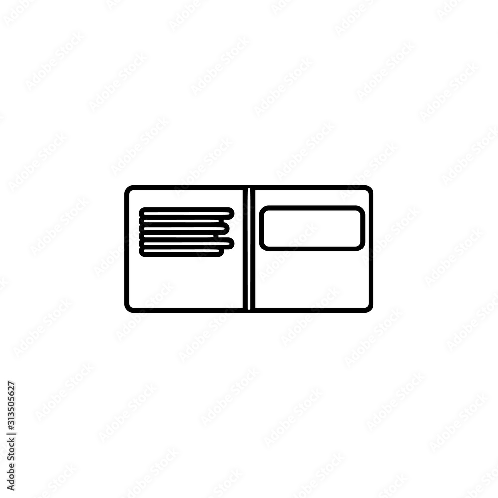 Aufkleber notebook icon. simple thin line, outline vector of web icons for ui and ux, website or mobile applic
