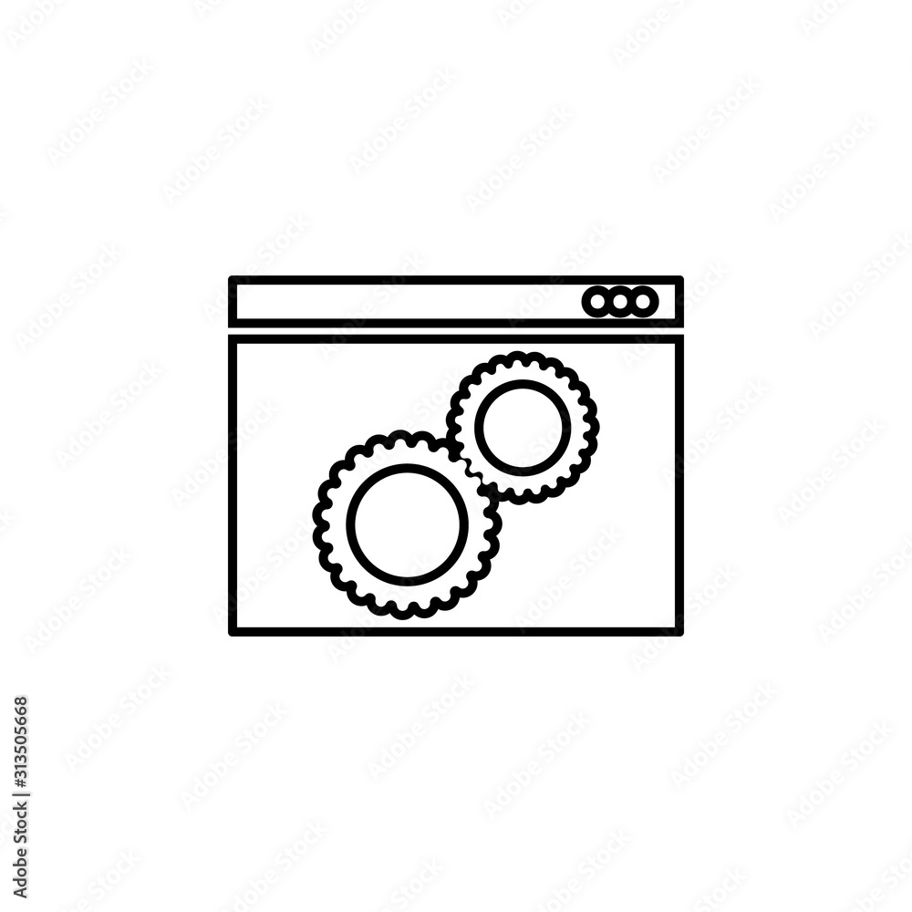 Aufkleber browser settings icon. simple thin line, outline vector of web icons for ui and ux, website or mobil