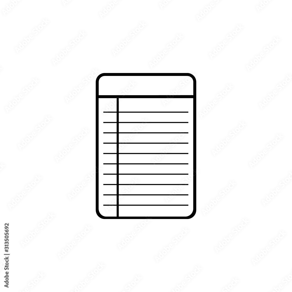 Aufkleber notebook icon. simple thin line, outline vector of web icons for ui and ux, website or mobile applic
