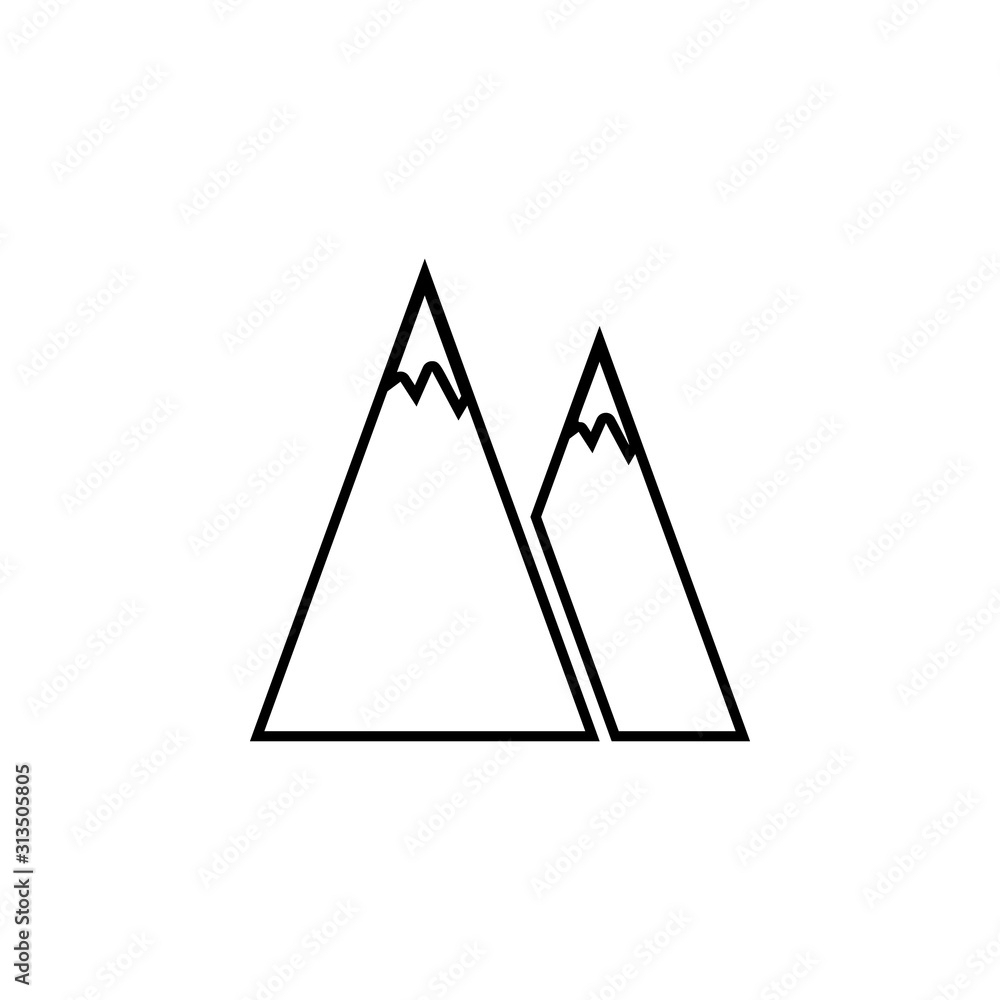 Poster the mountains icon. Simple thin line, outline vector of web icons for ui and ux, website or mobile application