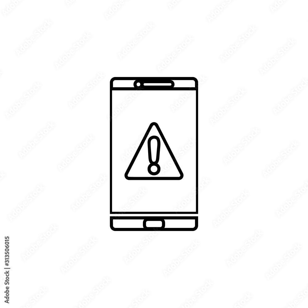 Aufkleber notification in the phone icon. simple thin line, outline vector of web icons for ui and ux, website