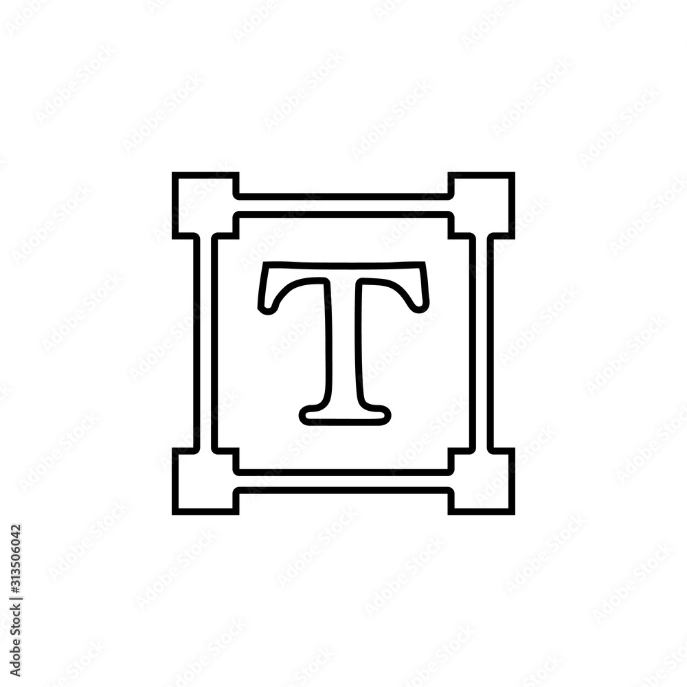 Aufkleber editing text sign icon. simple thin line, outline vector of web icons for ui and ux, website or mobi