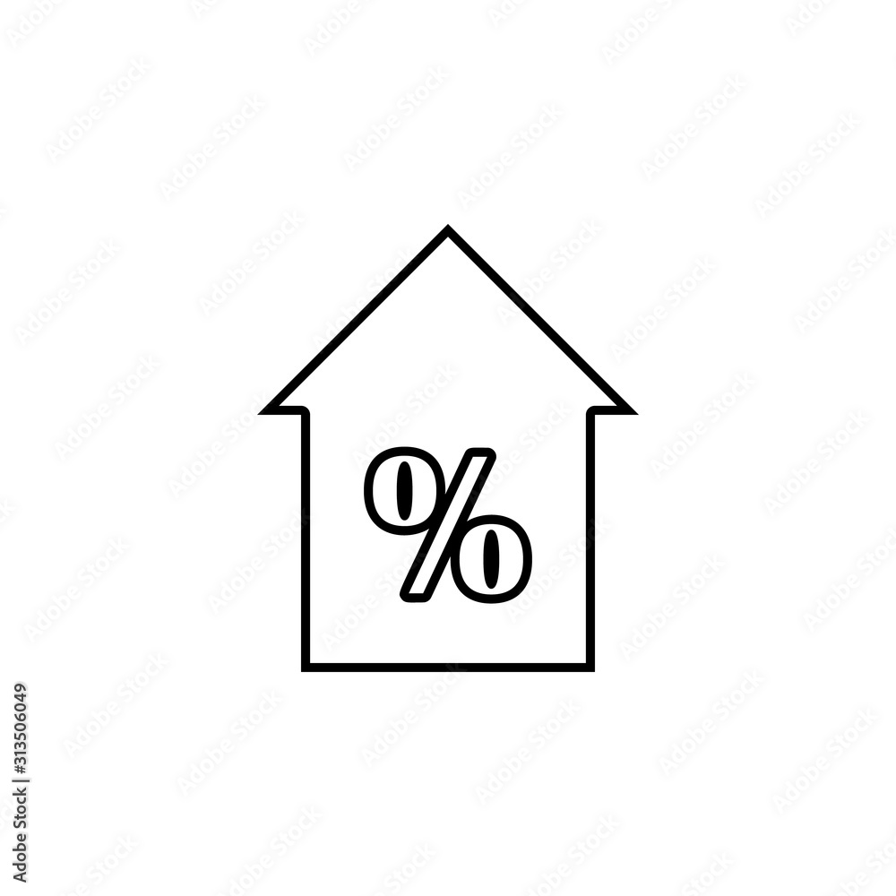 Poster mortgage icon. simple thin line, outline vector of web icons for ui and ux, website or mobile applic