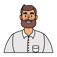 young man with beard avatar character