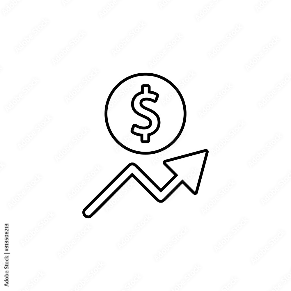 Poster financial uplift icon. simple thin line, outline vector of web icons for ui and ux, website or mobil
