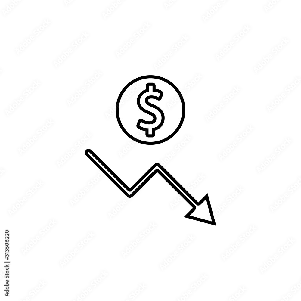 Poster financial downgrade schedule icon. simple thin line, outline vector of web icons for ui and ux, webs