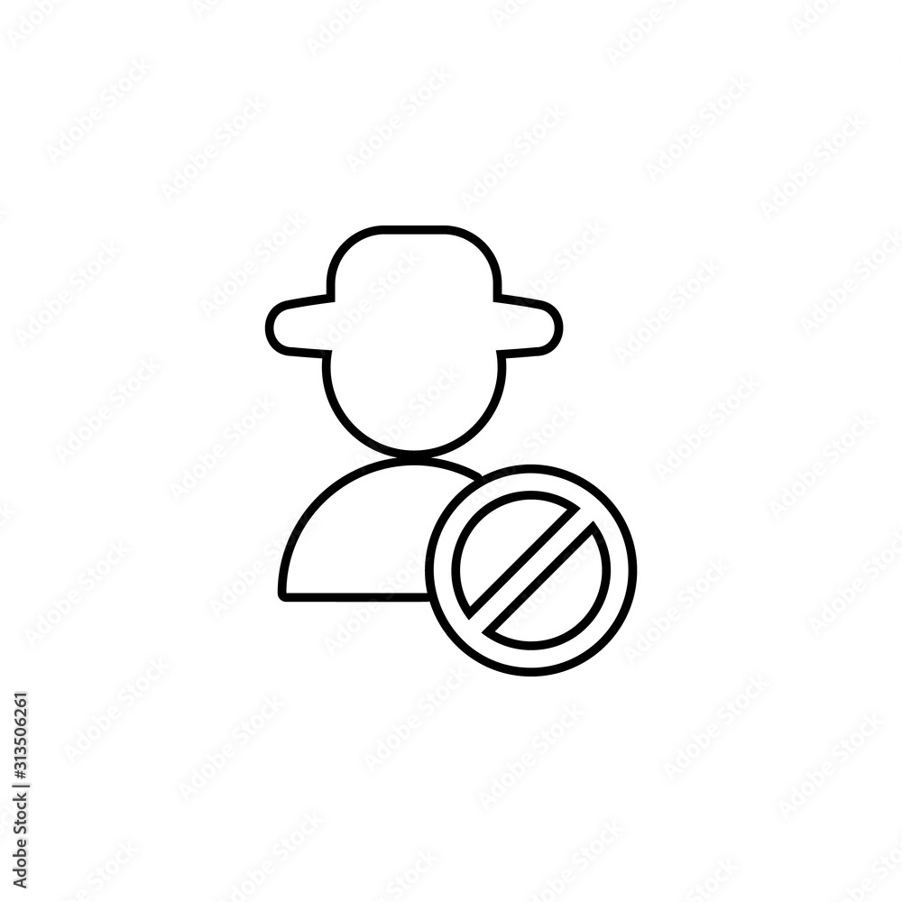 Poster deleting a contact icon. simple thin line, outline vector of web icons for ui and ux, website or mob