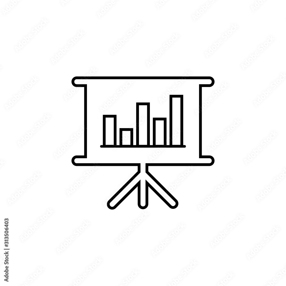 Aufkleber financial presentation icon. simple thin line, outline vector of web icons for ui and ux, website or