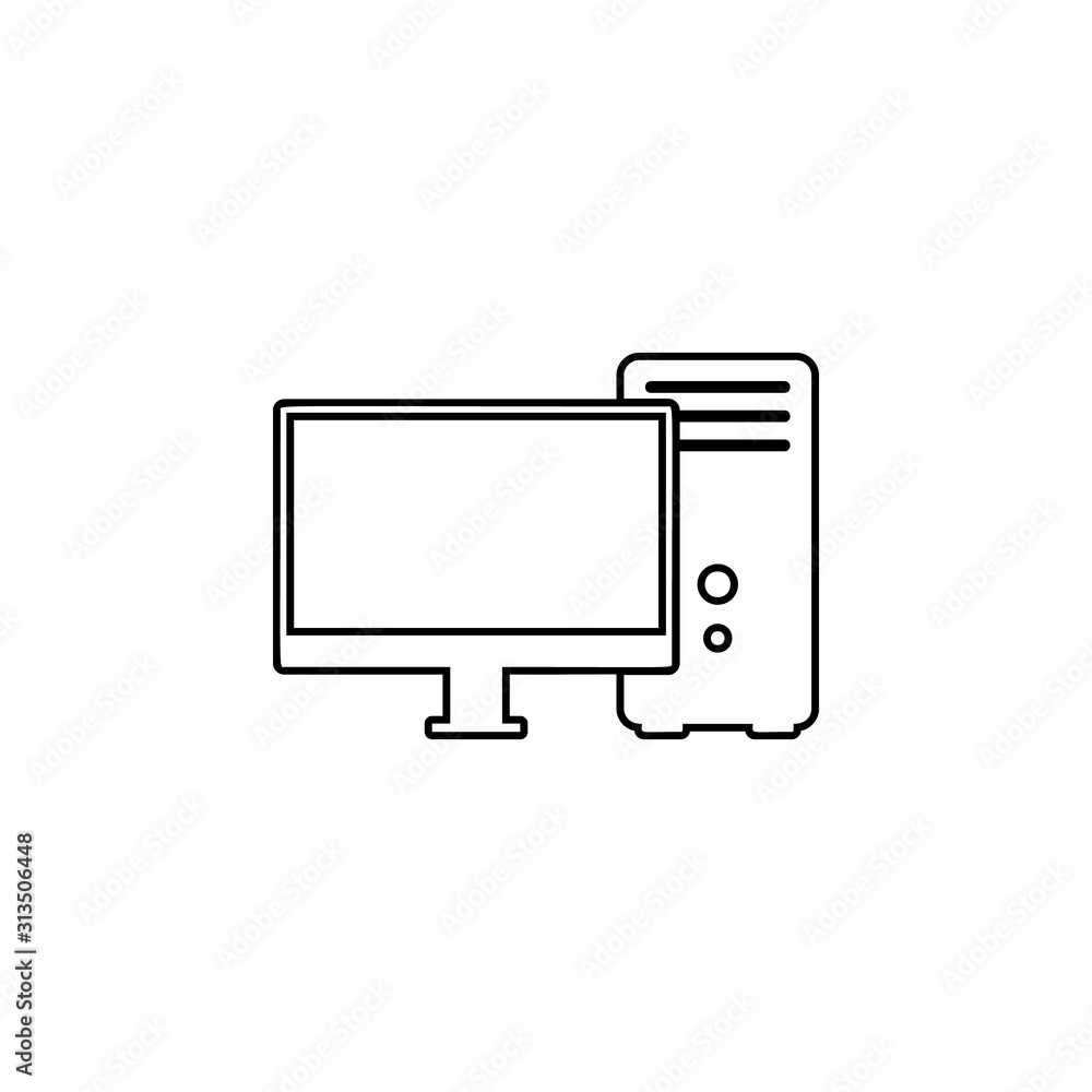 Aufkleber a computer icon. simple thin line, outline vector of web icons for ui and ux, website or mobile appl