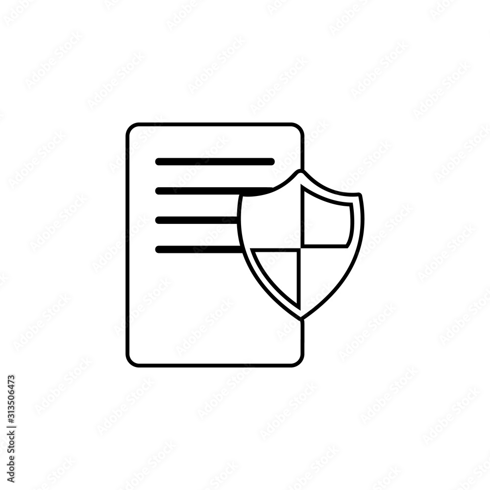 Poster document protection icon. simple thin line, outline vector of web icons for ui and ux, website or mo