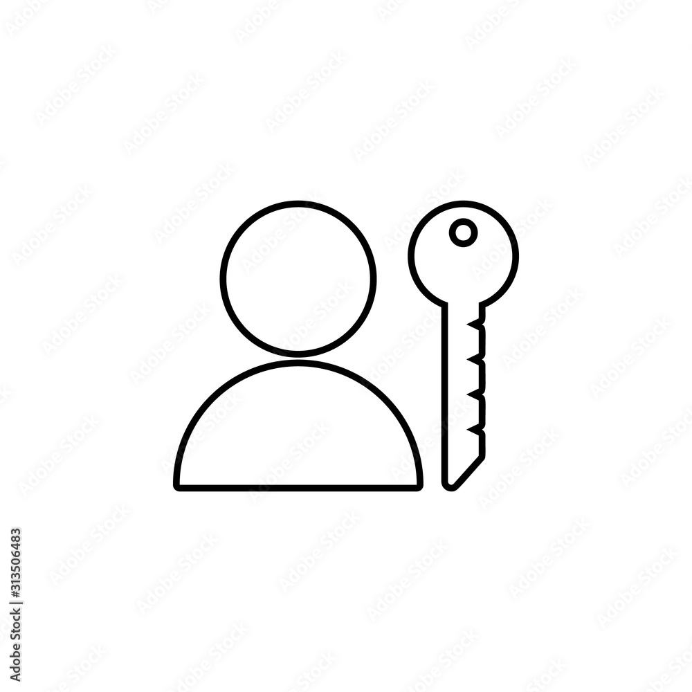 Poster key icon. simple thin line, outline vector of web icons for ui and ux, website or mobile application
