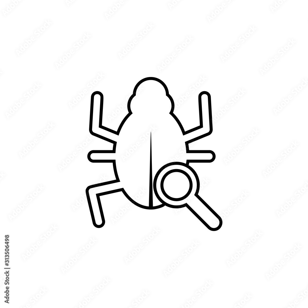 Aufkleber virus scan icon. simple thin line, outline vector of web icons for ui and ux, website or mobile appl