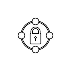 lock communities icon. Simple thin line, outline vector of web icons for ui and ux, website or mobile application