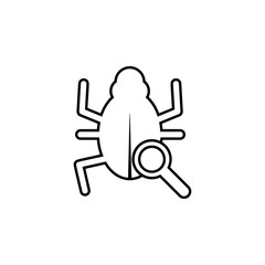 virus scan icon. Simple thin line, outline vector of web icons for ui and ux, website or mobile application