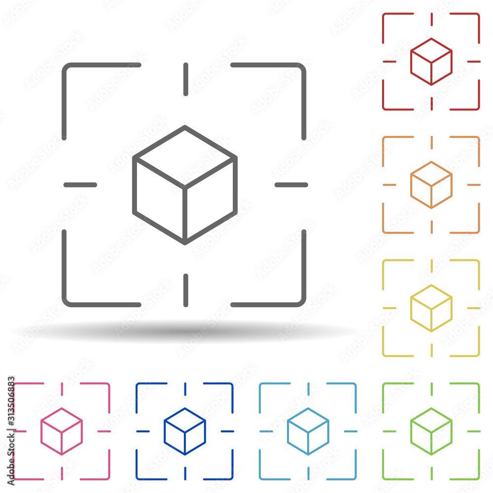 Aufkleber tracking, augmented reality in multi color style icon. simple thin line, outline vector of augmented