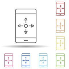 Mobile, augmented reality, control in multi color style icon. Simple thin line, outline vector of augmented reality icons for ui and ux, website or mobile application
