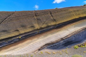 Vulcanic Rock layers in different colours on Tenerife