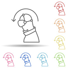 Augmented reality, vr, man, incline in multi color style icon. Simple thin line, outline vector of augmented reality icons for ui and ux, website or mobile application