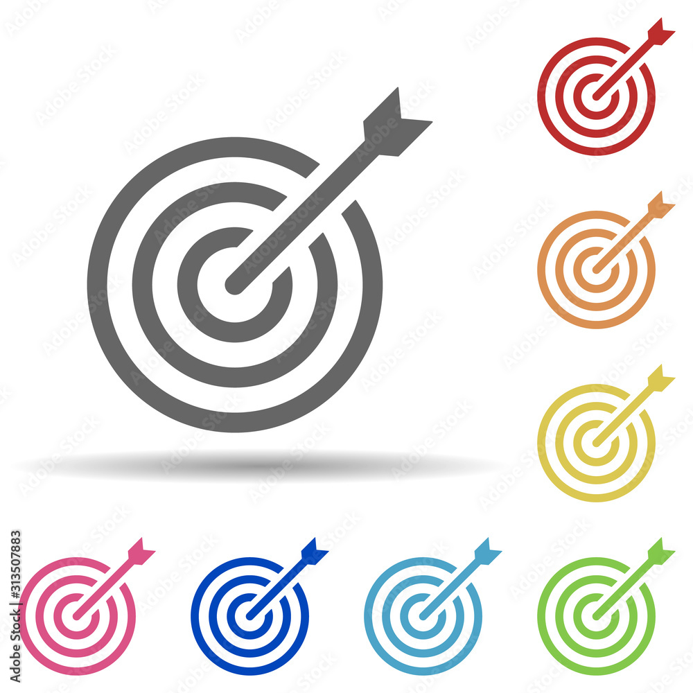 Poster target, arrow, business multi color style icon. simple glyph, flat vector of business icons for ui a