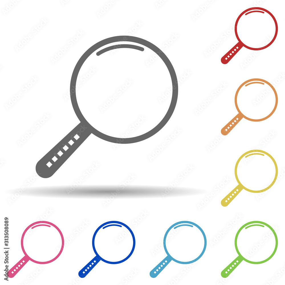 Poster magnifier in multi color style icon. simple glyph, flat vector of business icons for ui and ux, webs