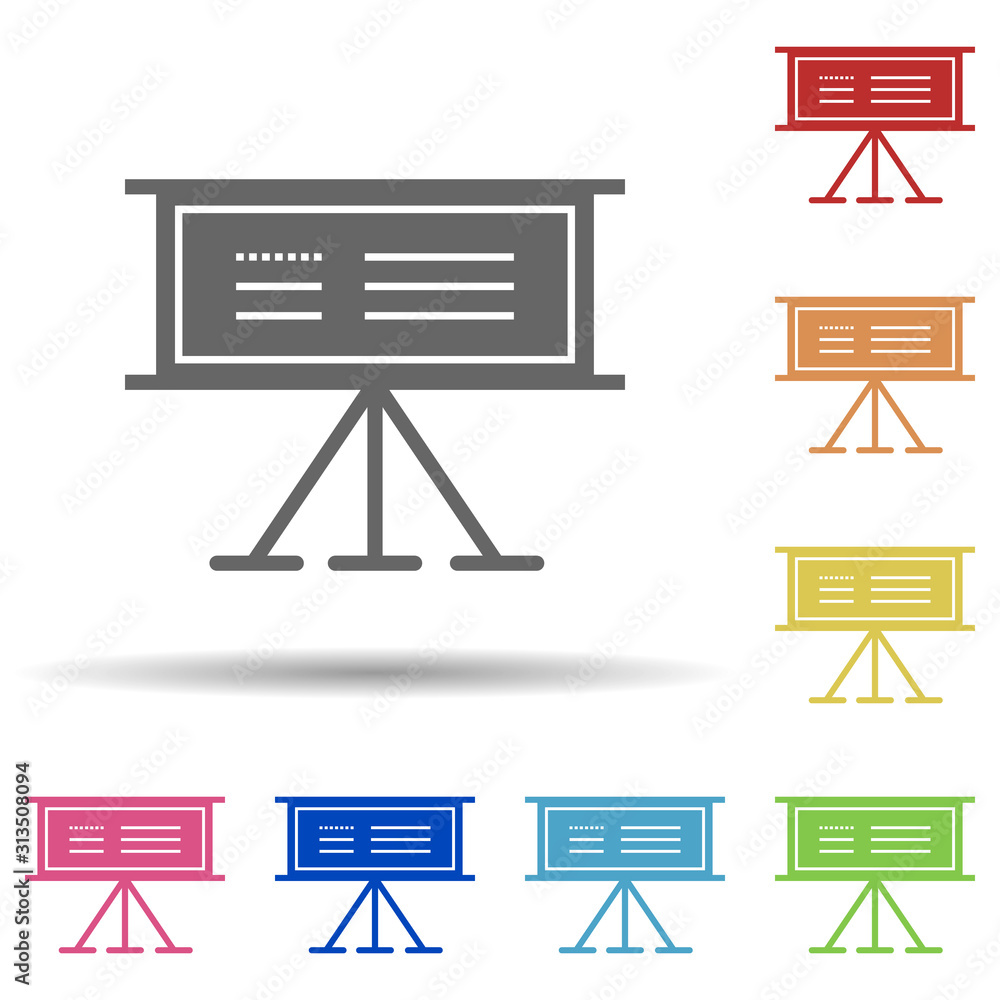 Poster stand, board in multi color style icon. simple glyph, flat vector of business icons for ui and ux, w