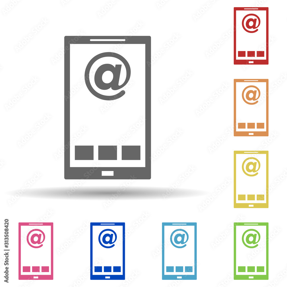 Aufkleber mail app, email, smartphone in multi color style icon. simple glyph, flat vector of business icons f