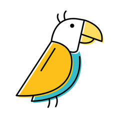 cute parrot mascot isolated icon