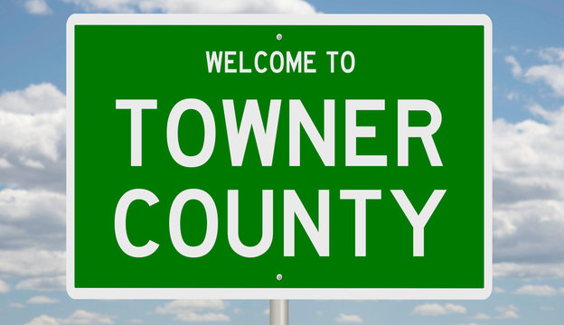 Rendering Of A Green 3d Highway Sign For Towner County