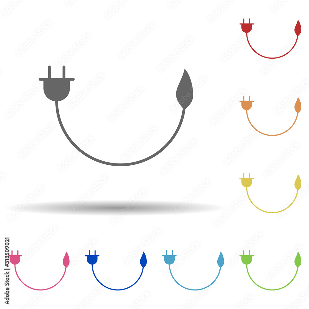 Poster socket, sprout, efficiency in multi color style icon. simple glyph, flat vector of business icons fo