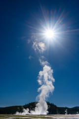 Large Plum of Steam Rises From Excelsior Geyser