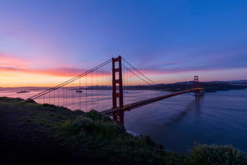 golden gate bridge at sunrise