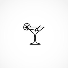 Cocktail line icon on white background