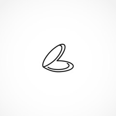 female powder and brush icon on white background