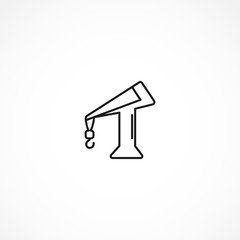 Construction crane icon on white background